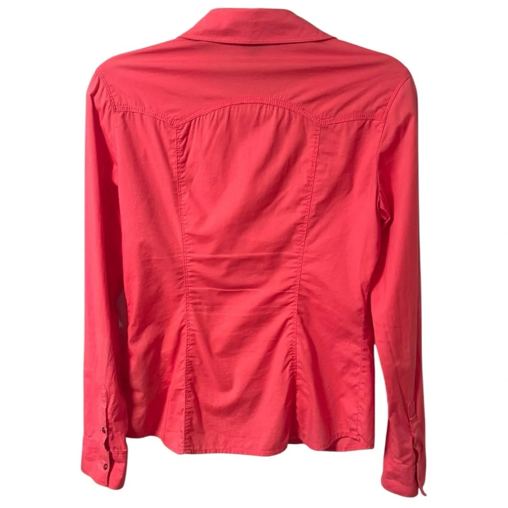 Guess Vintage Pearl Snap Button Up Shirt Long Sleeve Womens Small Western Collar - Picture 2 of 7